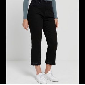 Frank and Oak Black Cropped Flare Jeans 29